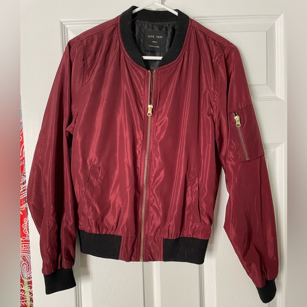Red and black bomber jacket